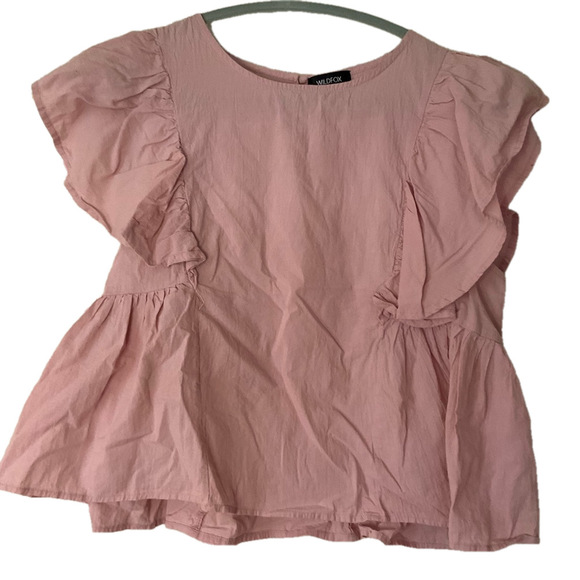Wildfox Tops - Wildfox Top Size XL Pink Ruffle Sleeve
